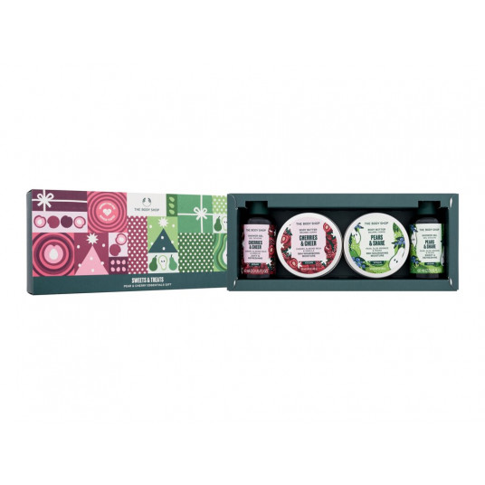 Dušo želė The Body Shop Sweets & Treats Pear & Cherry Essentials Gift, 60ml, Rinkinys