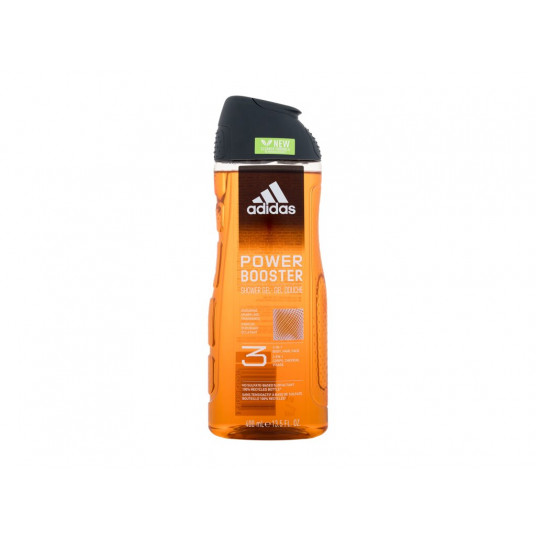 Dušo želė Adidas Power Booster dušo želė 3 viename nauja valymo formulė, 400 ml