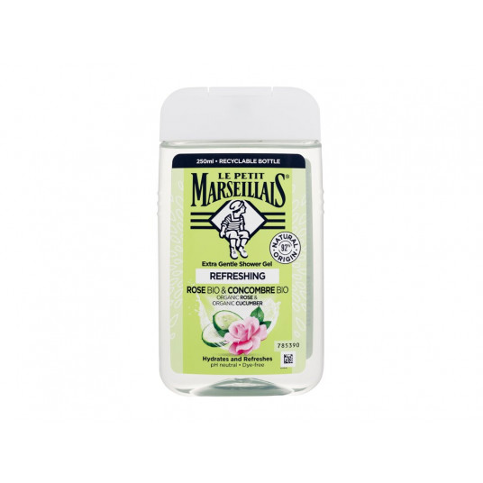 Dušo želė Le Petit Marseillais Extra Gentle dušo želė ekologiška rožių ir ekologiškų agurkų, 250 ml