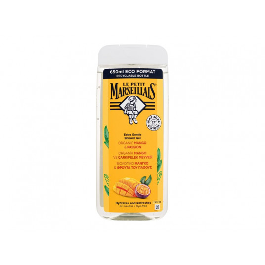 Dušo želė Le Petit Marseillais Extra Gentle dušo želė Organic Mango & Passion, 650 ml