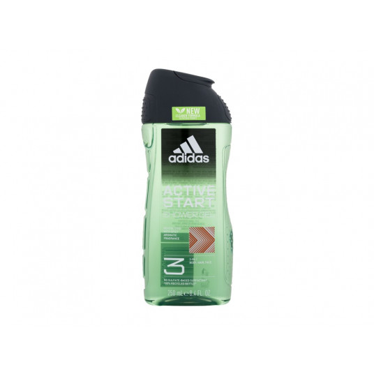 Dušo želė Adidas Active Start dušo želė 3 viename nauja valymo formulė, 250 ml