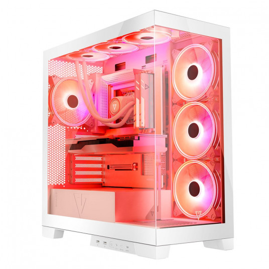 MODECOM kompiuterio korpusas Volcano SPACE APEX ARGB MIDI USB 3.0 X 2 CYPE-C balta