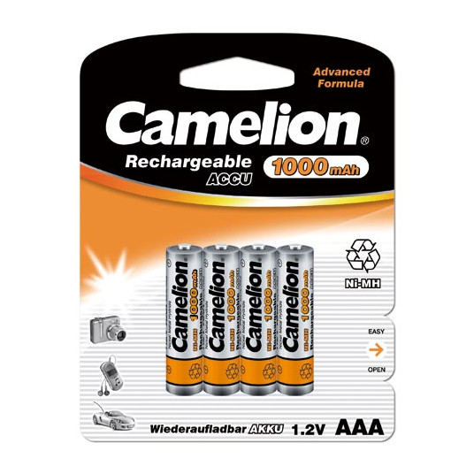 Camelion AAA/HR03, 1000 mAh, Rechargeable Batteries Ni-MH, 4 pc(s)
