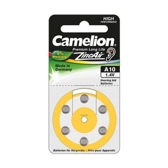 Camelion A10/DA10/ZL10, Zinc air cells, 6 pc(s)
