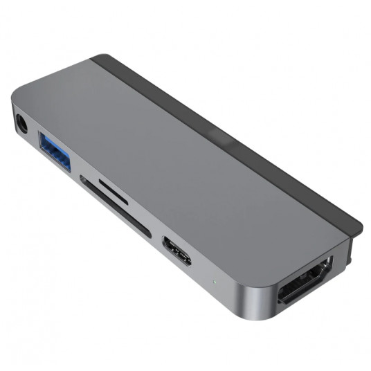 Hyper HyperDrive USB-C 6-in-1 Form-Fit Hub - Grey - for USB-C iPad