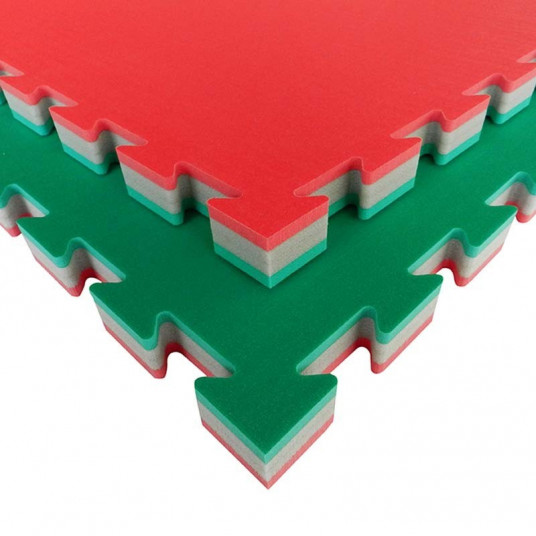 Tatamis TATAMIX J40D Kietas 100x100x4cm žalia/raudona (Made in Italy)