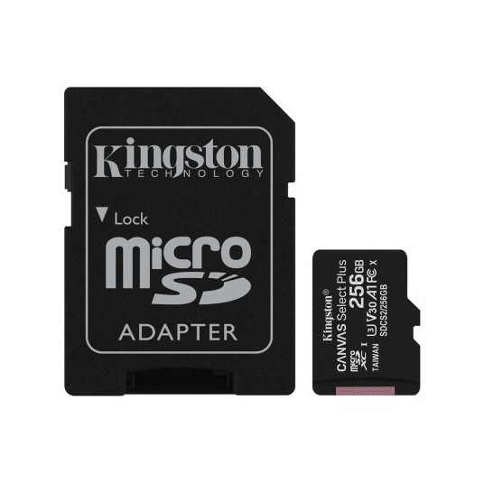 Atminties kortelė KINGSTON 256 GB Canvas Select Plus 100R A1