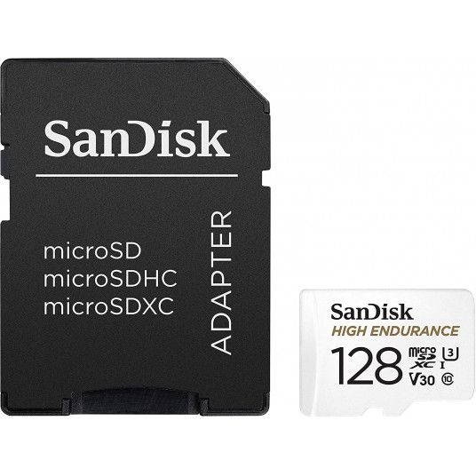 Atminties kortelė SANDISK High Endurance 128GB microSDHC + SD adapteris