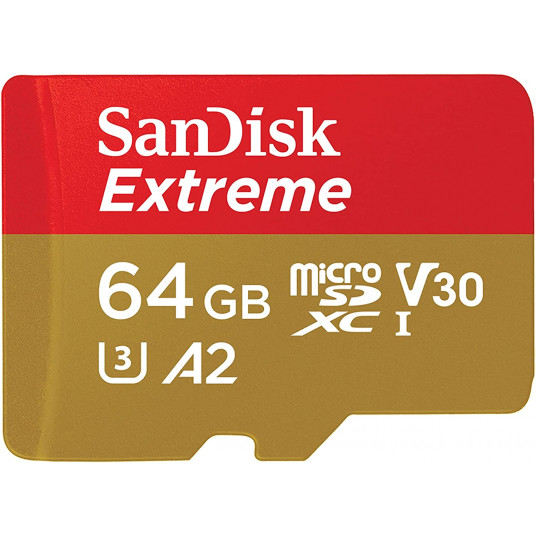 Atminties Kortelė SanDisk Extreme microSDXC 64GB + SD adapteris + 1 year Rescue