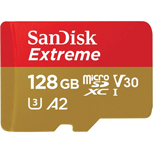 Atminties Kortelė SanDisk Extreme microSDXC 128GB + SD Adapteris + 1 Year Rescue
