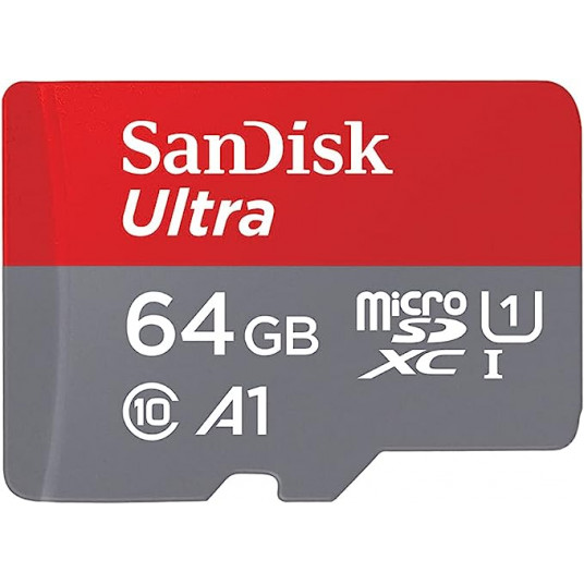 Atminties Kortelė SANDISK Ultra microSDXC 64GB + Adapteris A1 kl