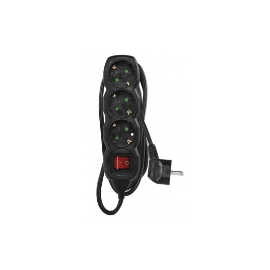 Ilgiklis EMOS PC1321R 3 Lizdų su Įžeminimu 1.5mm² 1.5m Juodas