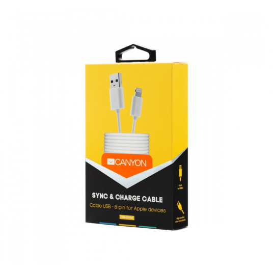 Kabelis CANYON Lightning USB laidas Apple Baltas