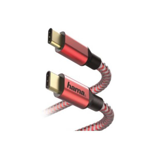 Kabelis HAMA "Reflective" USB Type-C/USB 1.5 m, red
