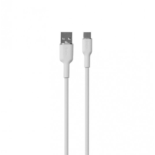 Kabelis Puro Soft USB/USB-C 1,5m, baltas