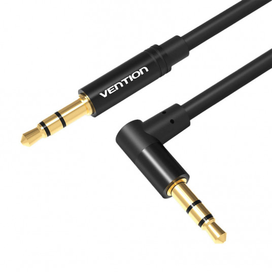 Mini jack 3,5mm AUX 90 degree cable Vention BAKBD-T 0.5m (black)