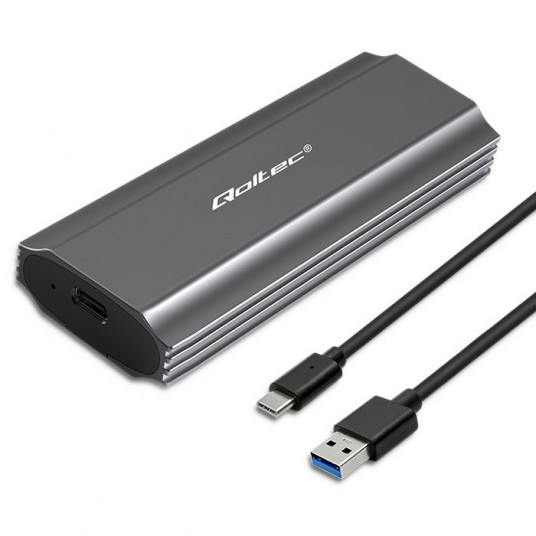 Qoltec 52271 Korpusas NV2271, skirtas M.2 SSD diskui | SATA | NVMe | USB-C | 2TB