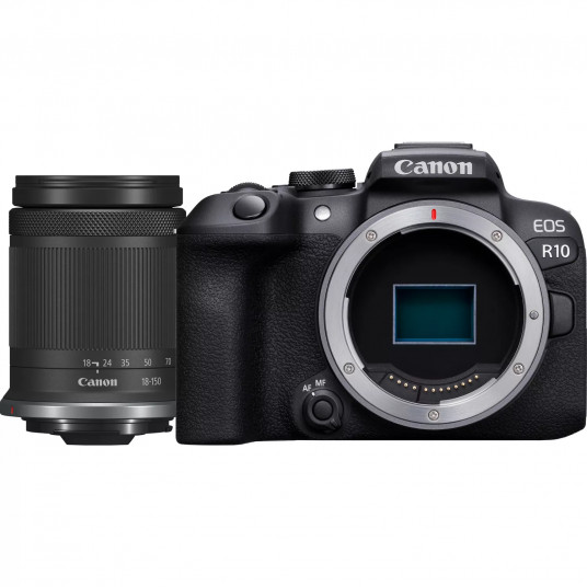 Canon D.CAM EOS R10 RF-S 18-150 IS STM EU26 megapikselių 24,2 MP, vaizdo stabilizatorius, ISO 32000, Wi-Fi, vaizdo įrašymas, rankinis, CMOS, juodas