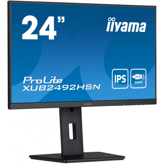  61cm/24'' (1920x1080) Iiyama ProLite XUB2492HSN-B5 16:9 4ms IPS HDMI DisplayPort USB-C VESA Pivot Speaker FHD Black 