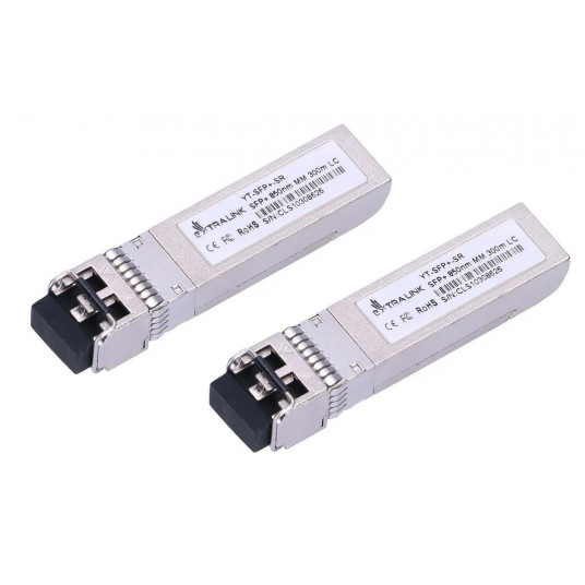 Extralink SFP+ 10G 2 pak. | SFP+ modulis | 10 Gbps, LC/UPC, 850 nm, 300 m, kelių režimų, DOM