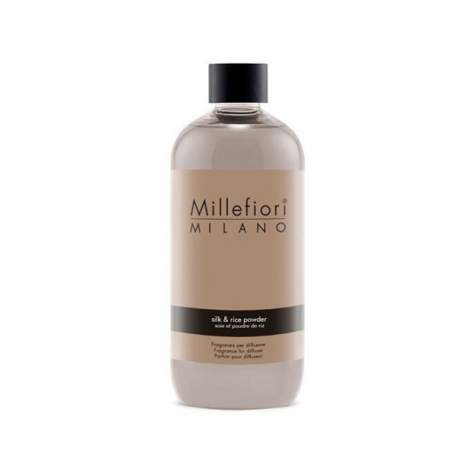 Millefiori Milano - Pakaitinis aromatų difuzoriaus užpildas Natura l Šilko ir ryžių milteliai 500 ml