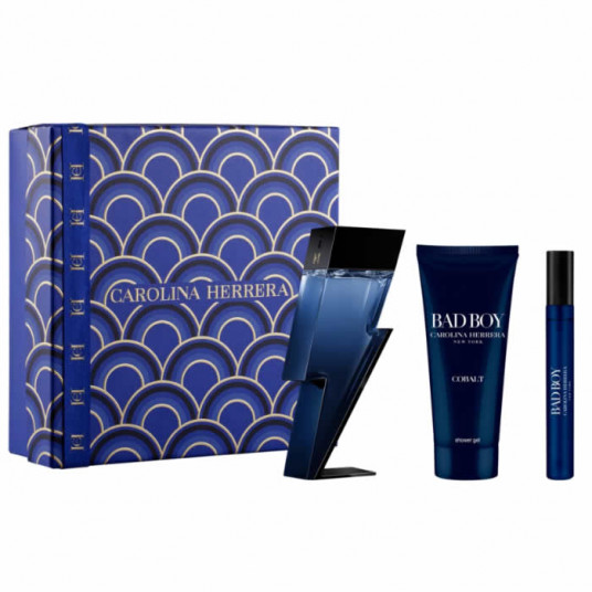 Carolina Herrera Bad Boy Cobalt Eau De Perfume Spray 100ml Set 3 Pieces