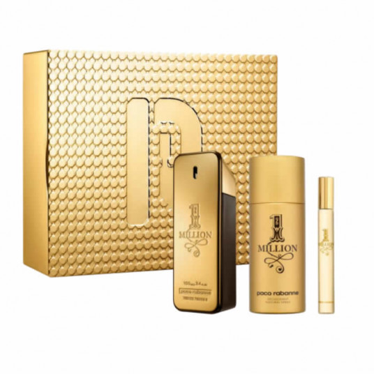 Paco Rabanne 1 Million Eau De Toilette Spray 100ml Set 3 Pieces