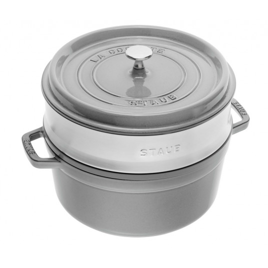 Apvalus ketaus puodas su įdėklu STAUB La Cocotte 40508-819-0 - 3,8 ltr. grafitas