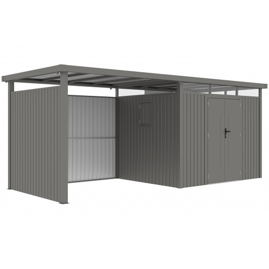 Sandėliukas HOME&GARDEN Kopenhaga 10x8 Silver Grey, su pastoge