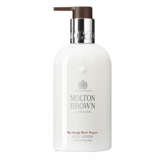 Molton Brown, juodųjų pipirų papildymas, drėkinimas ir glotninimas, rytas ir vakaras, kūno losjonas, visam kūnui, 300 ml