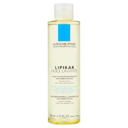 La Roche-Posay, Lipikar, be parabenų, antidirginantis, dušo aliejus, skirtas labai sausai ir jautriai atopinei odai, 200 ml