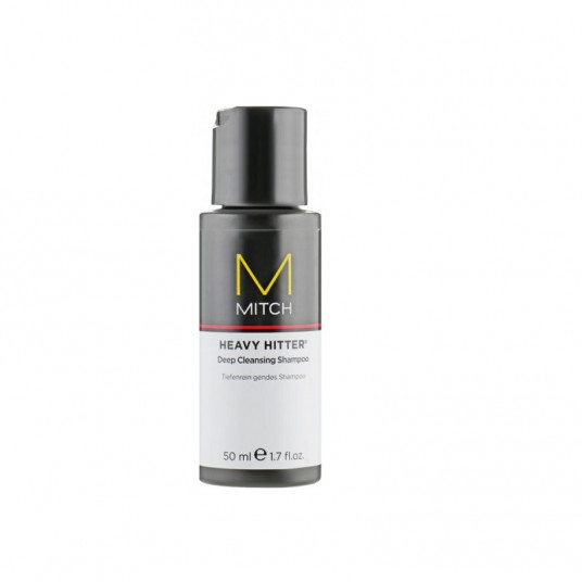 Mitch by Paul Mitchell, plaukų priežiūros priemonė Heavy Hitter, be parabenų, plaukų šampūnas, gilus valymas, 50 ml