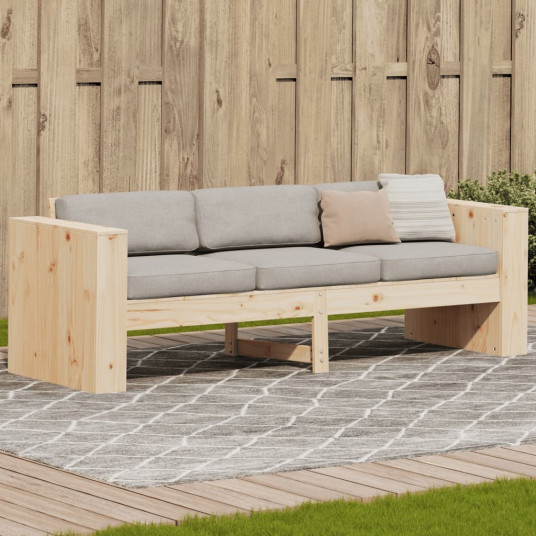 Trivietė sodo sofa, 189x60x62cm, pušies medienos masyvas