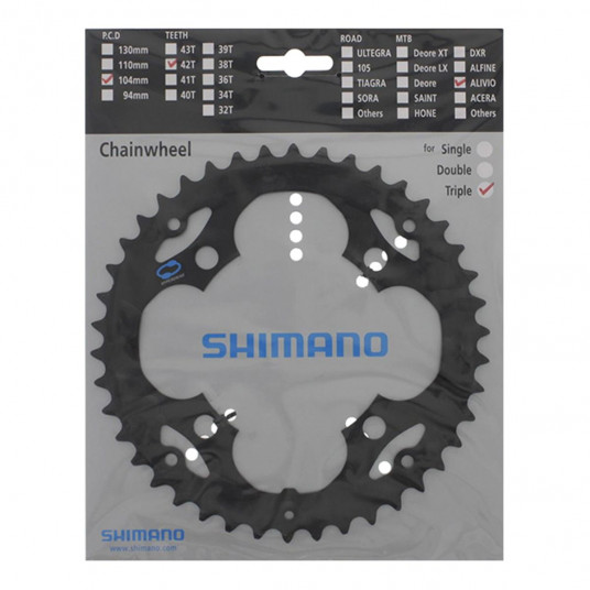 Švaistiklių žvaigždė Shimano 42T Alivio FC-M415 Black For CG