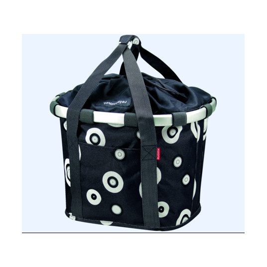 Krepšys ant dviračio vairo Bikebasket juodas su burbulais 350x280x260 mm 15L