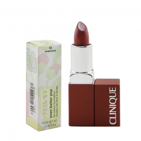 Clinique, dar geresnis pop, vitaminas E, ilgai išliekantys, kreminiai lūpų dažai, 12, Enamored, 3,9 g