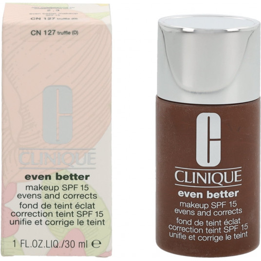 „Clinique“, dar geriau, be parabenų, drėkinantis, skystas pagrindas, CN 127, „Trufle“, SPF 15, 30 ml