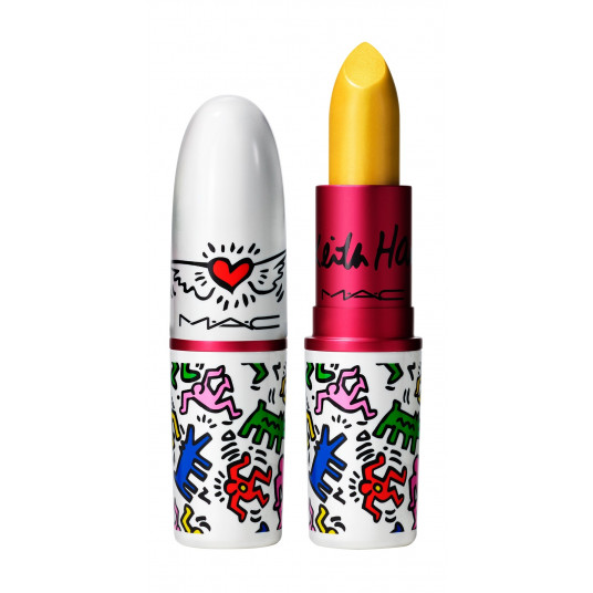 MAC, Viva Glam X Keith Haring, Longwear, kreminiai lūpų dažai, geltoni, 3 g