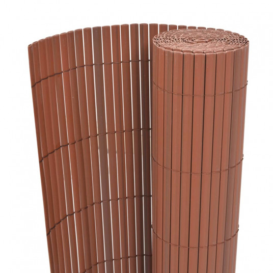 Dvipusė sodo tvora, ruda, 90x500cm, PVC