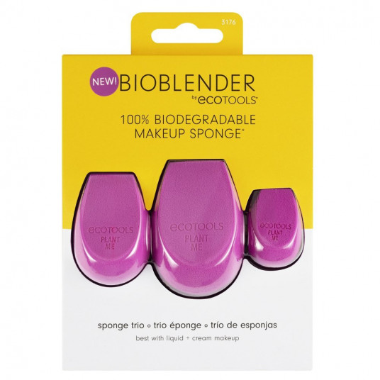 EcoTools, Bioblender, Makiažo kempinėlė, x3 vnt, Violetinė