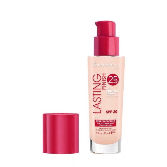 Rimmel London, ilgalaikė apdaila, skystas pagrindas, 010, šviesus porcelianas, SPF 20, 30 ml