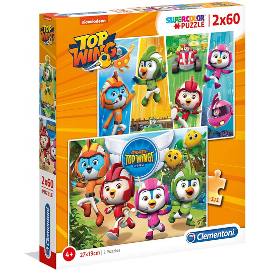 Clementoni, Top Wings, Puzzle, 2 x60 pcs, Unisex