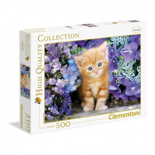 Clementoni, High Quality Collection, Ginger Cat In Flowers, Puzzle, 500 pcs, Unisex