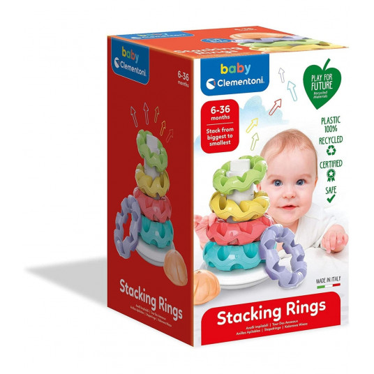 Clementoni, Play For Future Tower, Stacking Rings, Puzzle, Unisex, 6 - 36 months