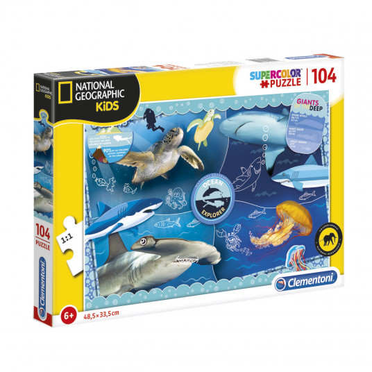 Clementoni, National Geographic Kids, Ocean Explorer, Puzzle, 104, Unisex, 6+ years