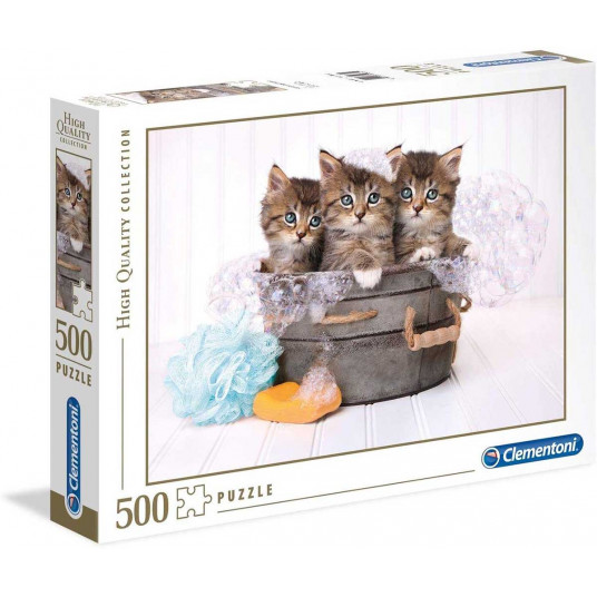 Clementoni, High Quality Collection, Kittens And Soap, Puzzle, 500 pcs, Unisex