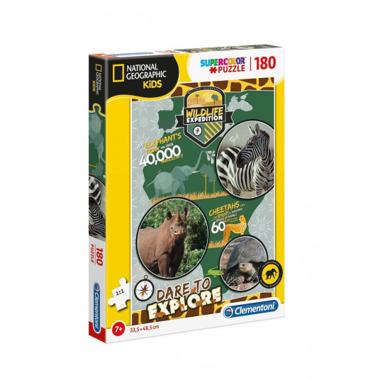 Clementoni, National Geographic Kids, Wildlife Expedition, Puzzle, 180 pcs, Unisex, 7+ years