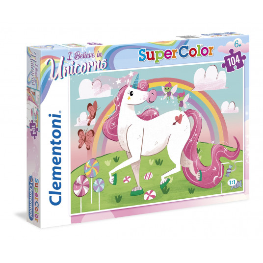 Clementoni, SuperColor, I Believe In Unicorns, Puzzle, 104 pcs, For Girls, 6+ years