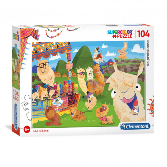 Clementoni, SuperColor, No ProbLLAMA, Puzzle, 104 pcs, Unisex, 6+ years