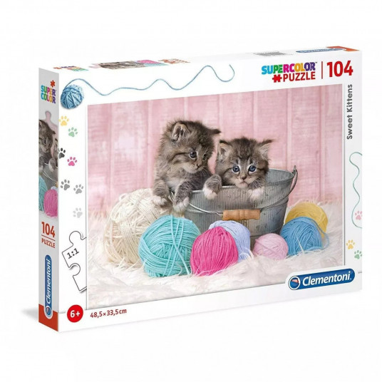 Clementoni, SuperColor, Sweet Kittens, Puzzle, 104 pcs, Unisex, 6+ years